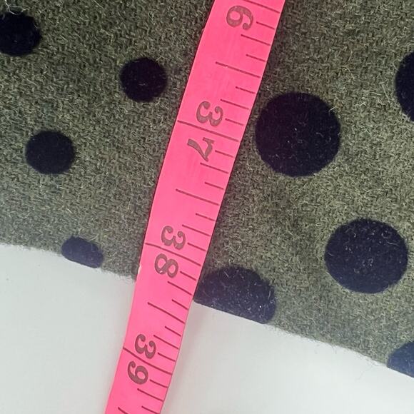 Boden Kathryn Wool Blend Polka Dot Dress green sz 8 long - Picture 9 of 9